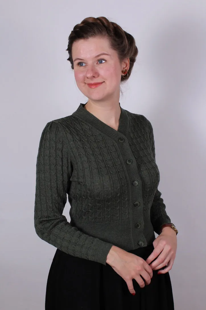 1940s / 1950s style Cardigan - Green - Joanne