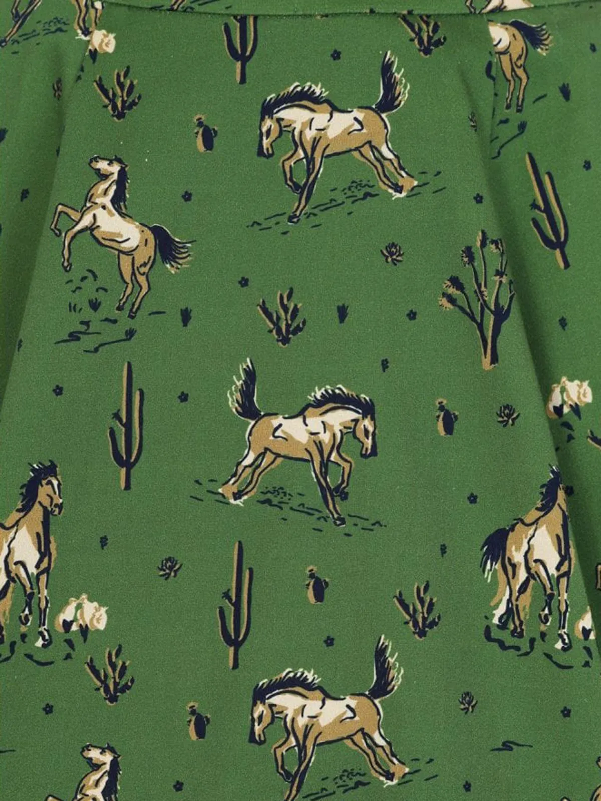 2PCS Green 1950s Horse Blouse Top & Skirt