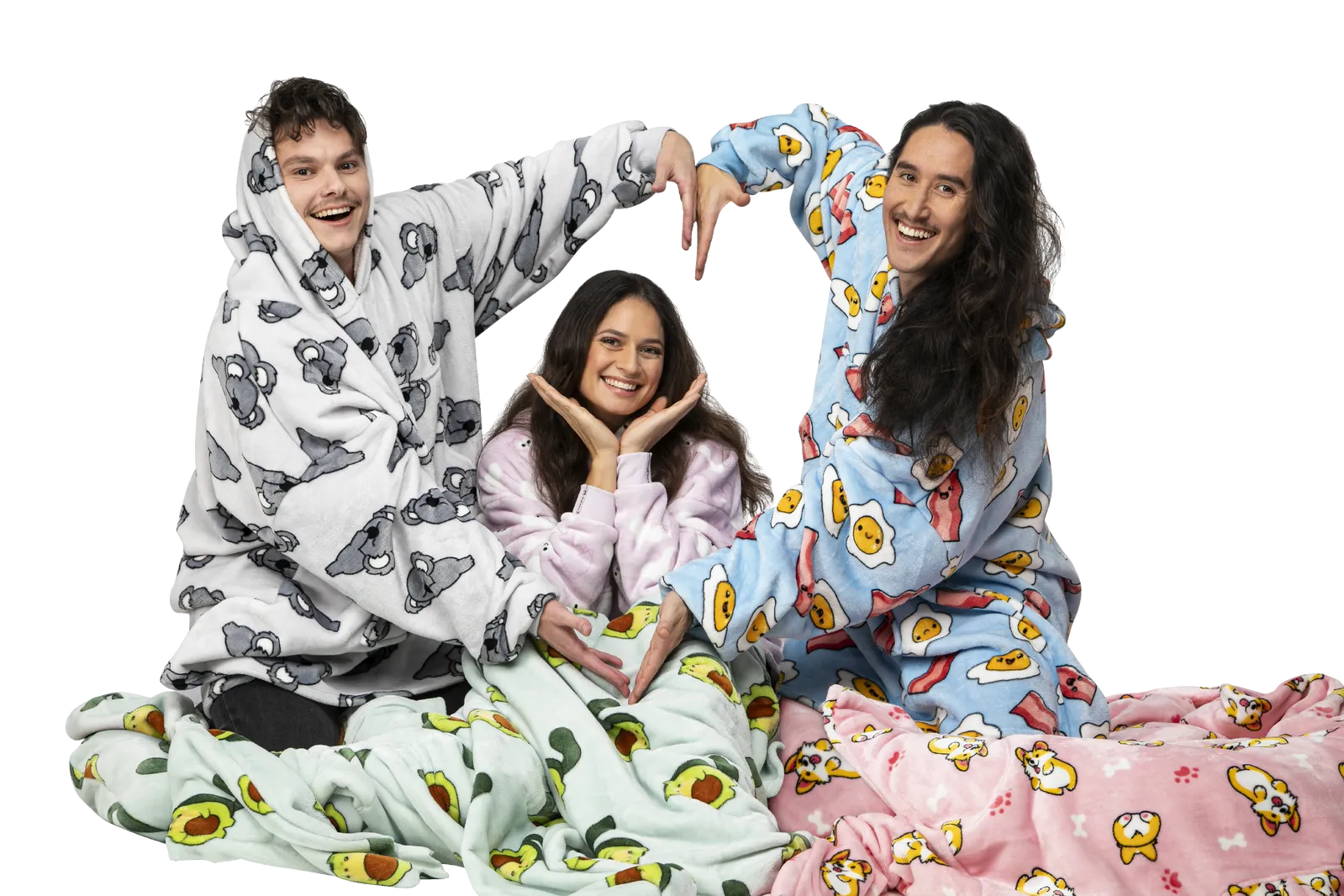 Adult Giant Hoodie Llama Face Light Pink