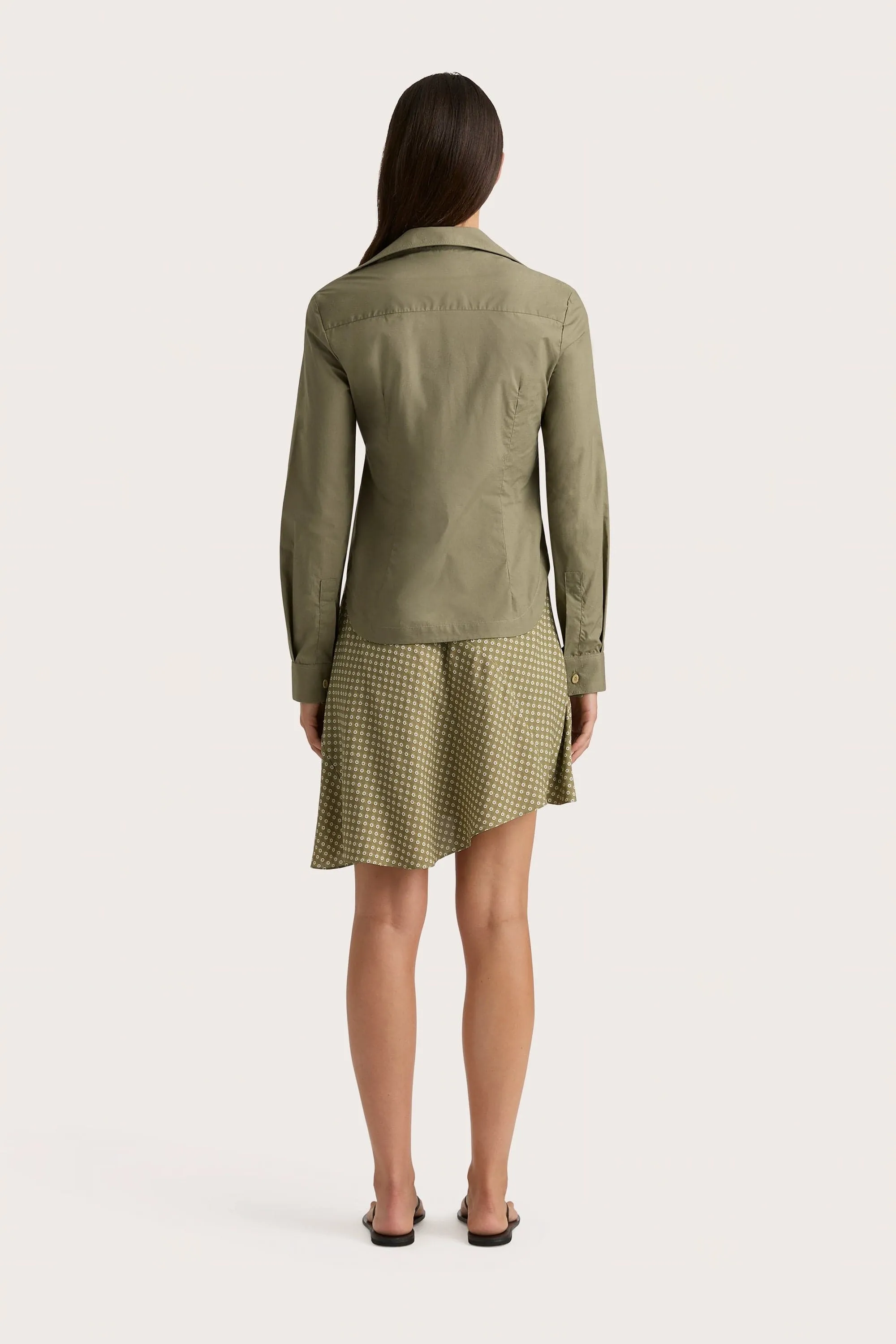 Baia Wrap Shirt Khaki - Final Sale