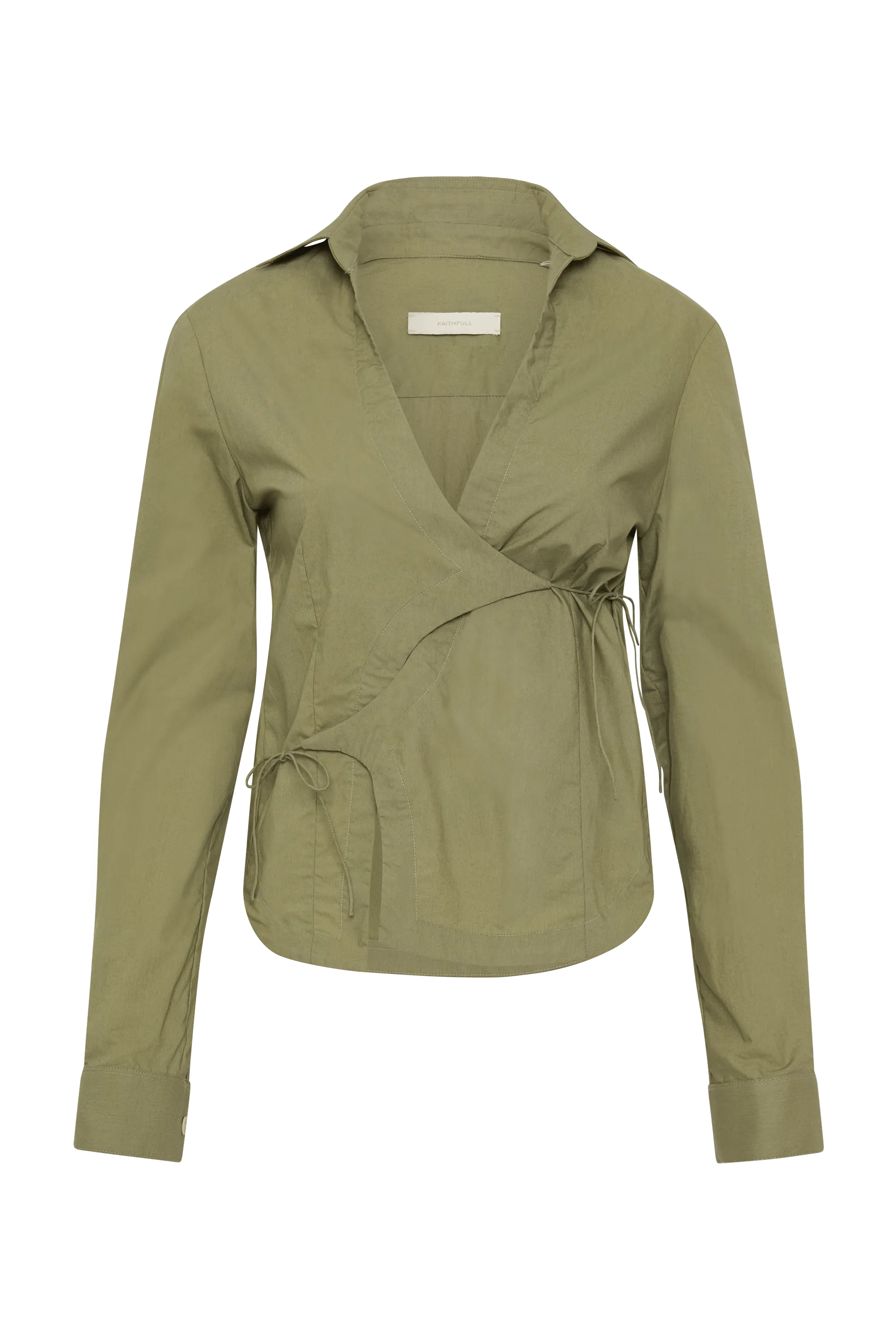 Baia Wrap Shirt Khaki - Final Sale
