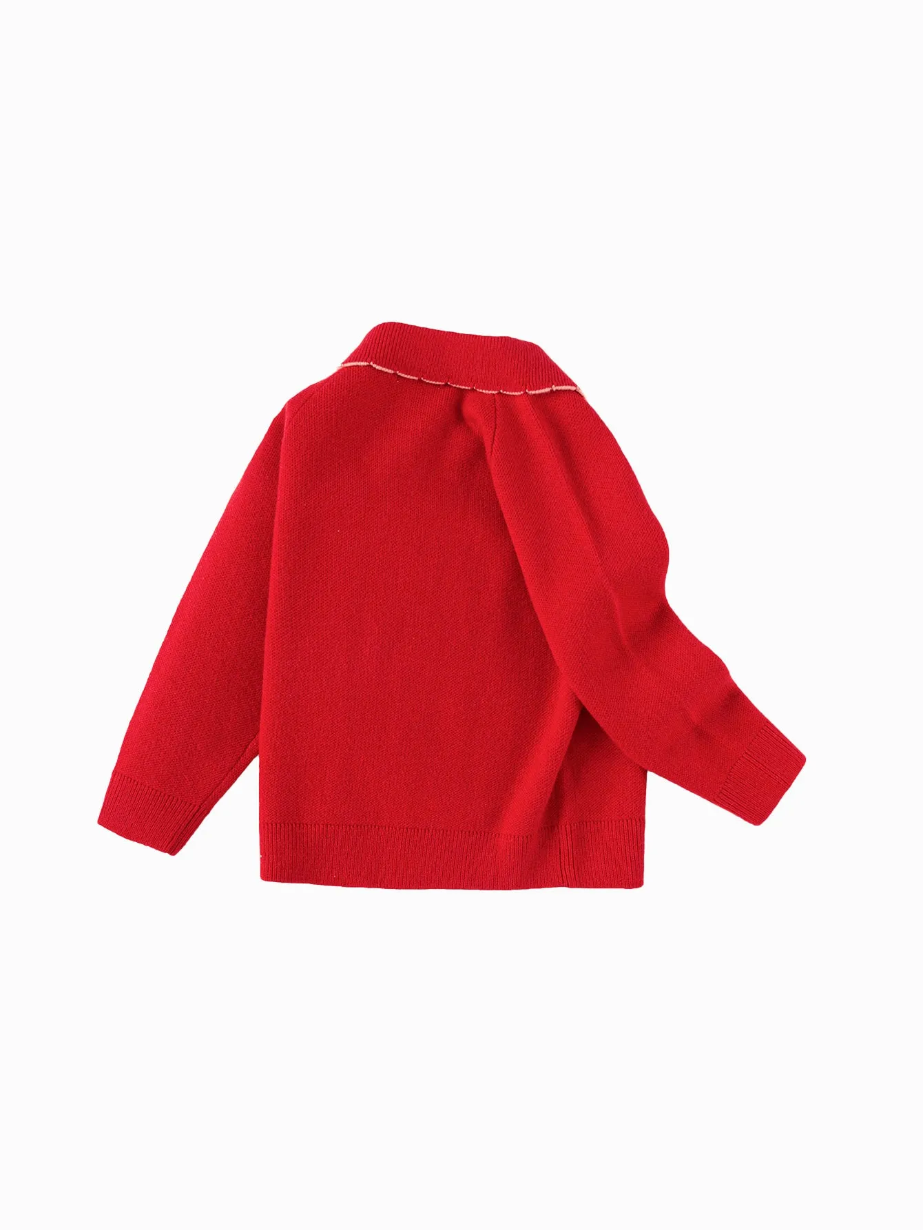 Balabala Girls Sweater 2024 New Winter Kids Knitwear Top New Year's Red Fashion Exquisite Trendy