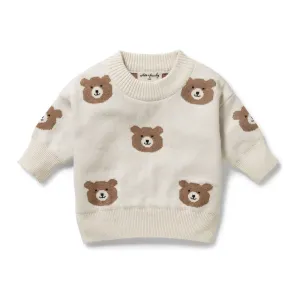 Beary Cute Organic Knitted Jacquard Jumper