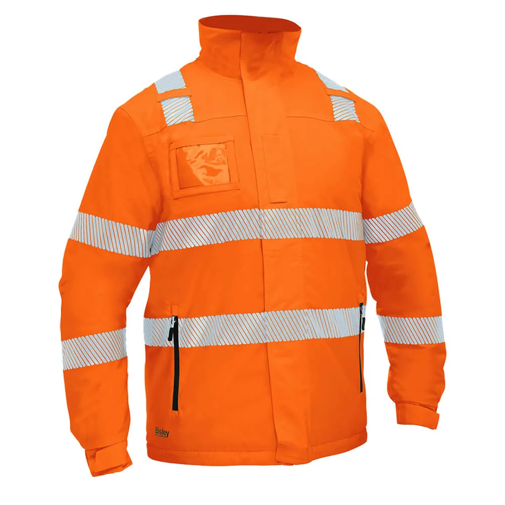 Bisley BJ6842T Taped Hi Vis Heated Jacket With Hood Orange