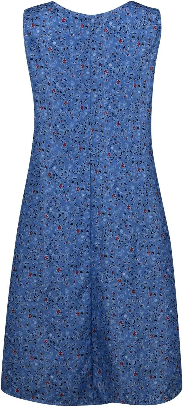 Boho Dress Summer Tank Top Dress Plus Size Sundresses Sleeveless Pleated Short Dress Beach Floral Dress with Pockets
