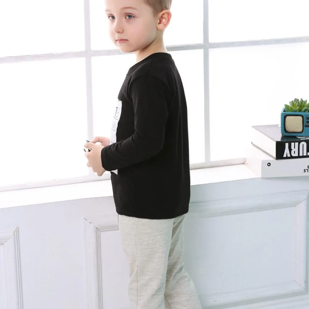 Boys List Letter Printed Top & Pants Wholesale Toddler Boy Clothes