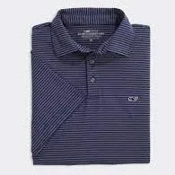 Bradley Stripe Sankaty Polo in STP Blue Depth/Gray Harbor by Vineyard Vines
