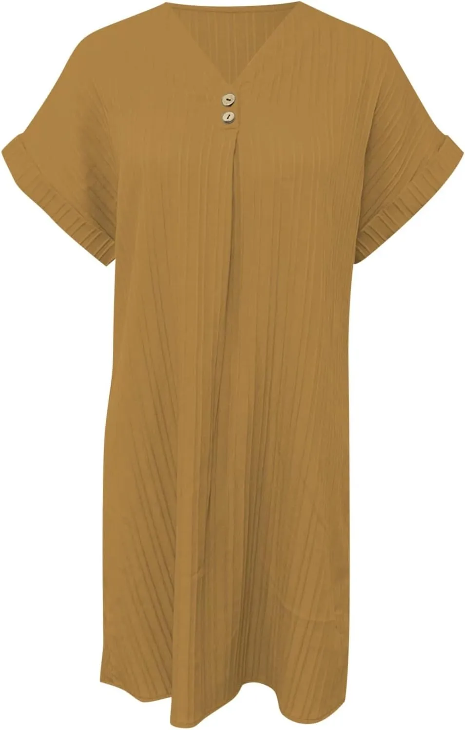 Button Down Dress for Women 2025 V Neck Mini Summer Dress Casual Short Sleeve Beach Vacation Dresses Resort Wear