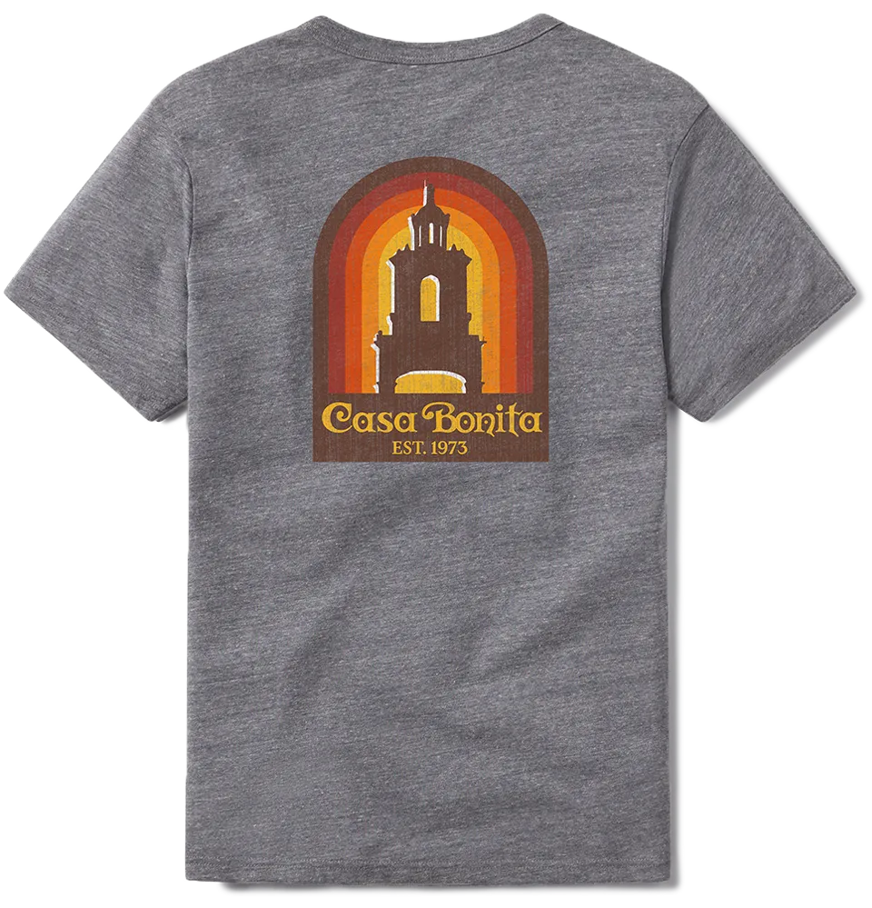 Casa Bonita Heather Gray Sunset Tower T-Shirt