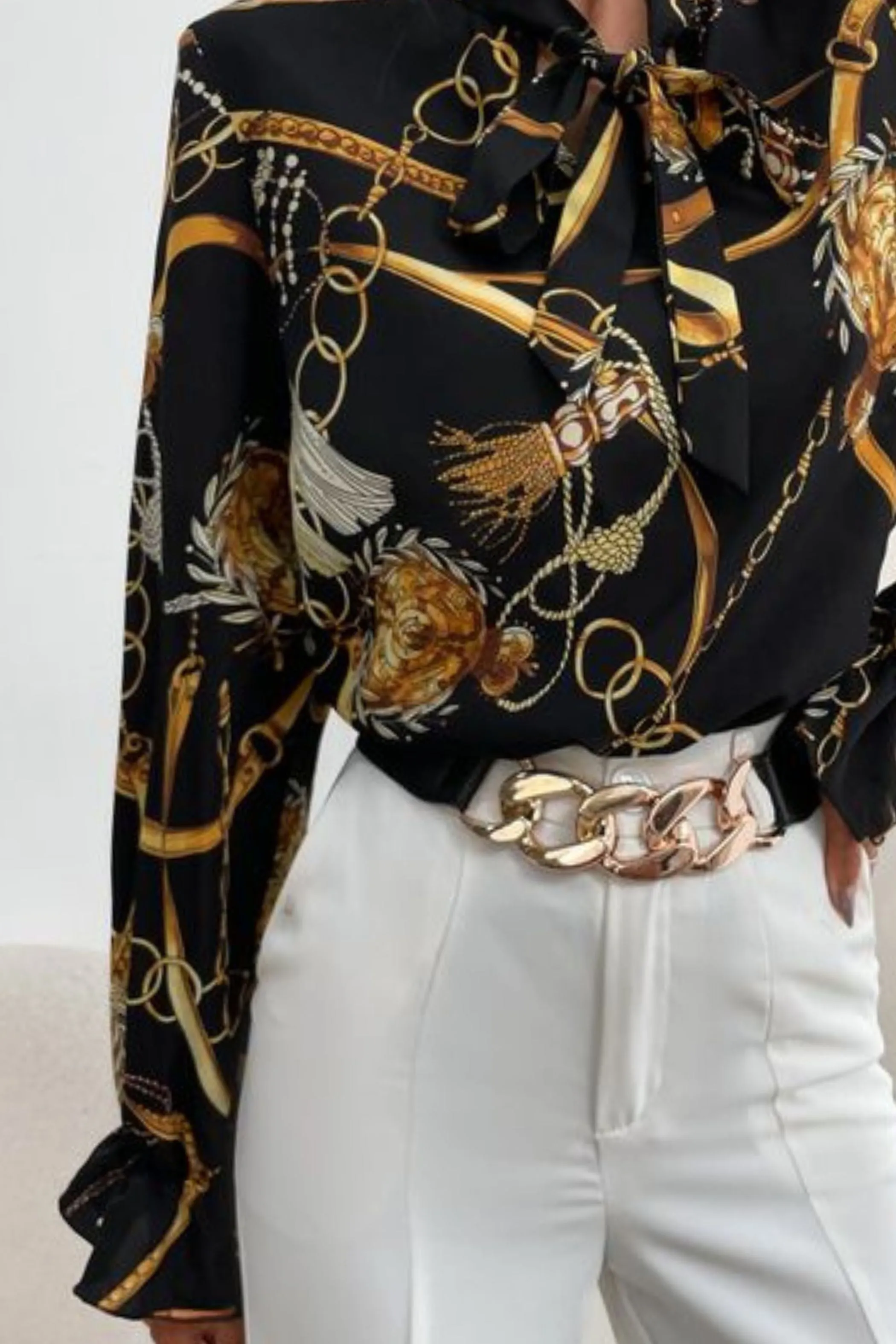 CHAIN PRINT NECK TIE