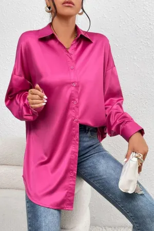 CHERRY SATIN SHIRT