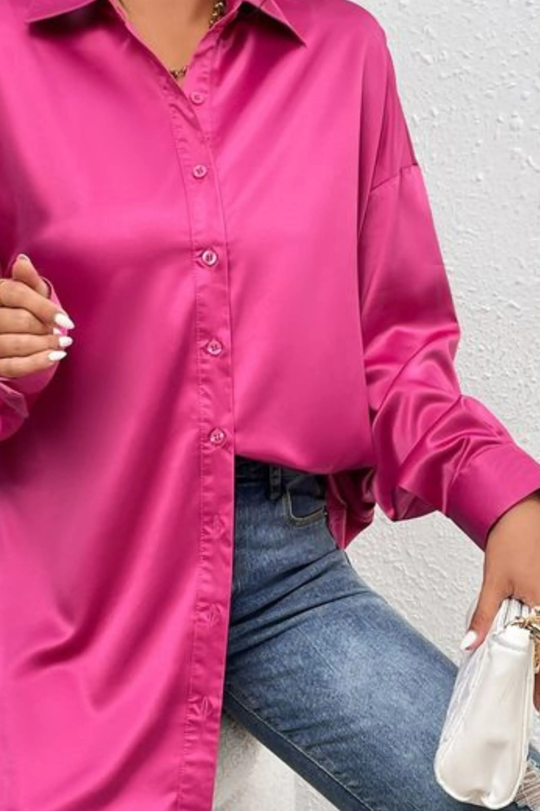 CHERRY SATIN SHIRT