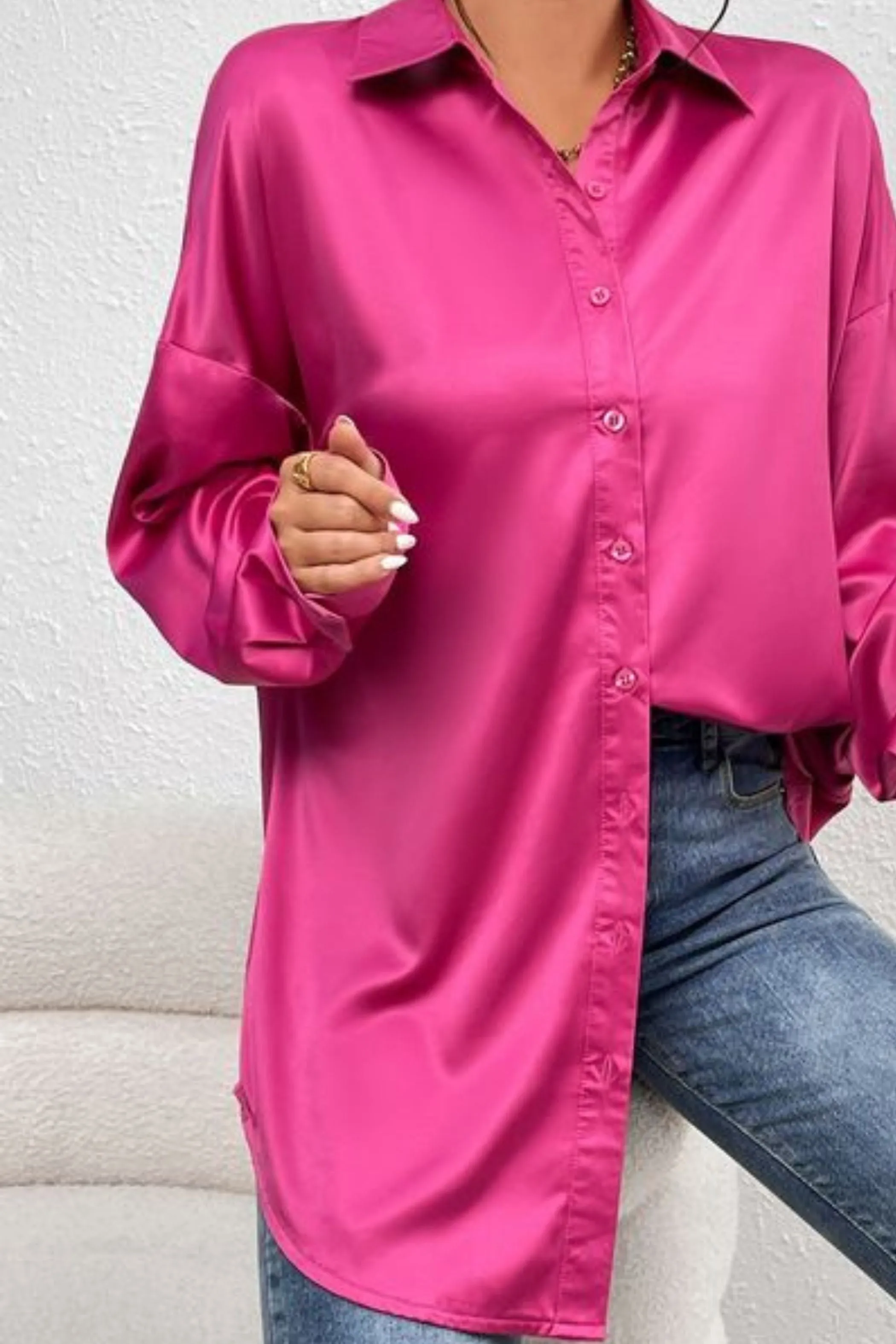 CHERRY SATIN SHIRT