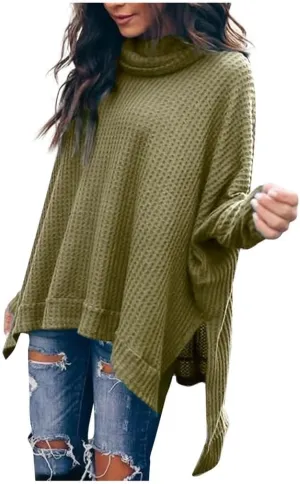 ChicCrate Women's Oversized Turtleneck Sweaters Casual Long Sleeve Tunic Sweater Chunky Knit Pullover Tops Blouse
