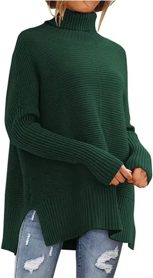 ChicCrate Women's Oversized Turtleneck Sweaters Casual Long Sleeve Tunic Sweater Chunky Knit Pullover Tops Blouse