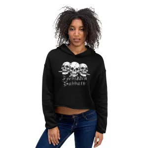 CIGAR SMOKEN TRIO SKULL-CROPPED HOODIE
