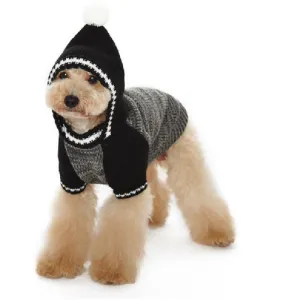 CONTRAST HOODIE DOG SWEATER