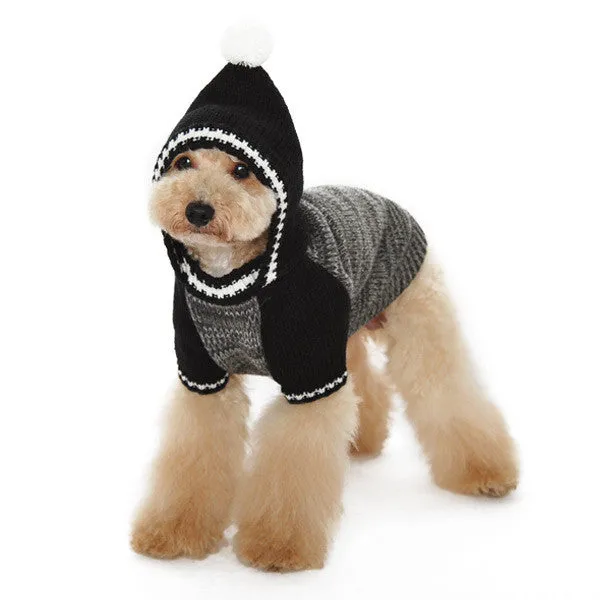 CONTRAST HOODIE DOG SWEATER