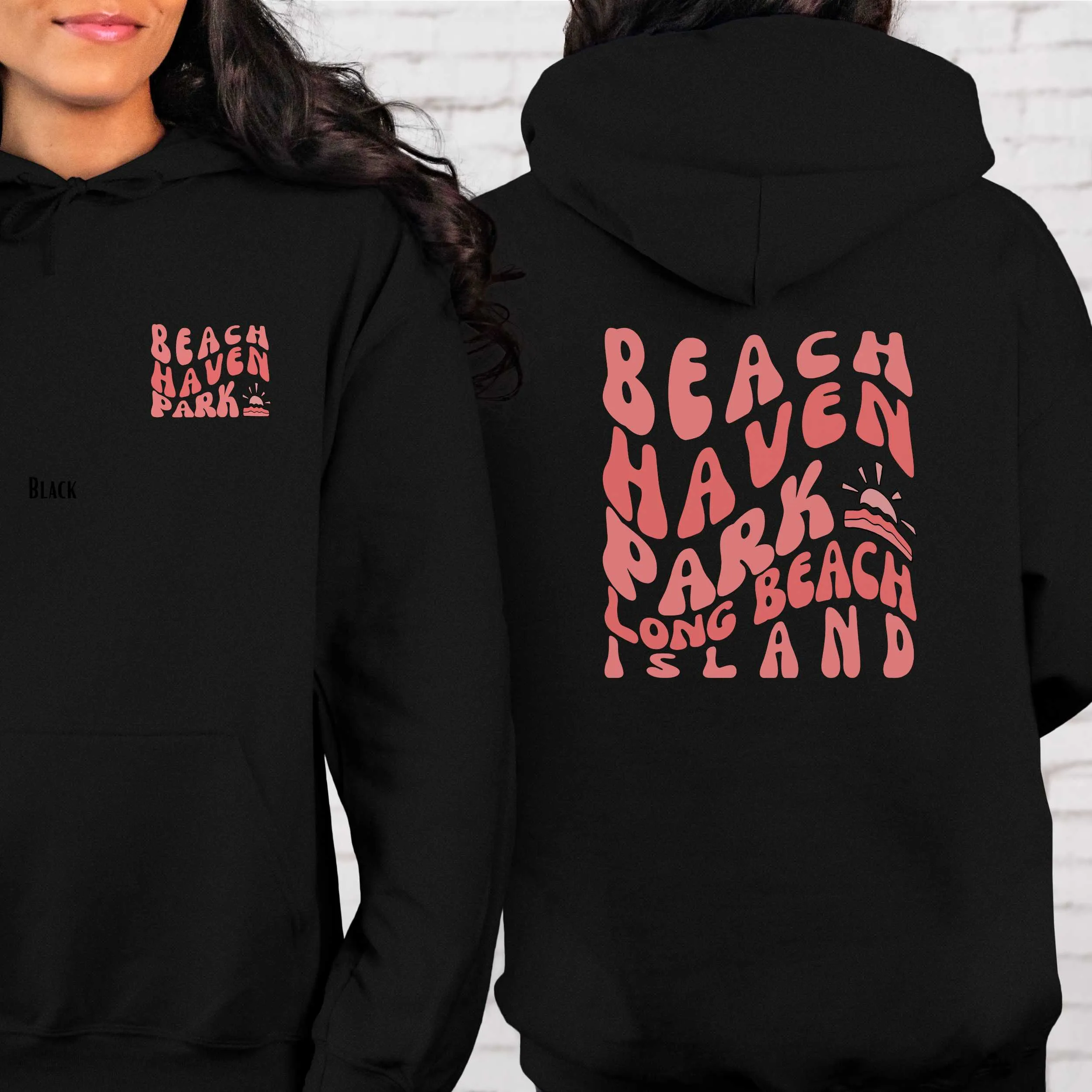 Coral wave Hoodie, Beach Haven Park