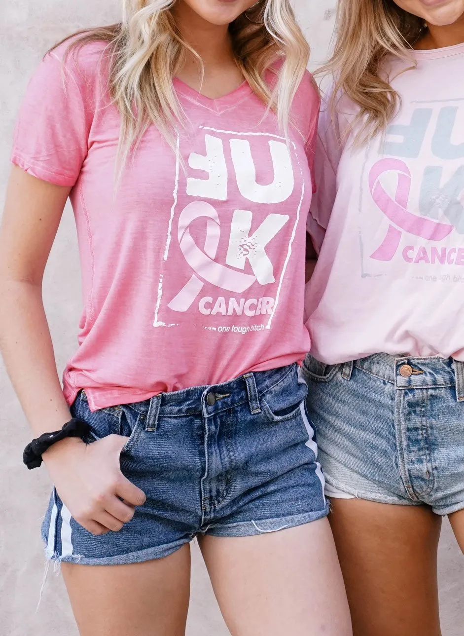 F Breast Cancer V Neck Tee