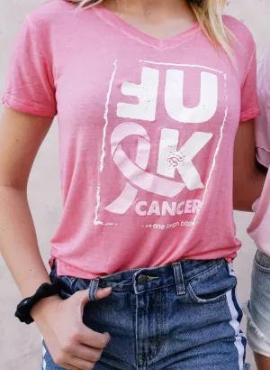 F Breast Cancer V Neck Tee
