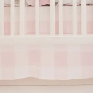 Floral and Pink Buffalo Plaid Crib Skirt