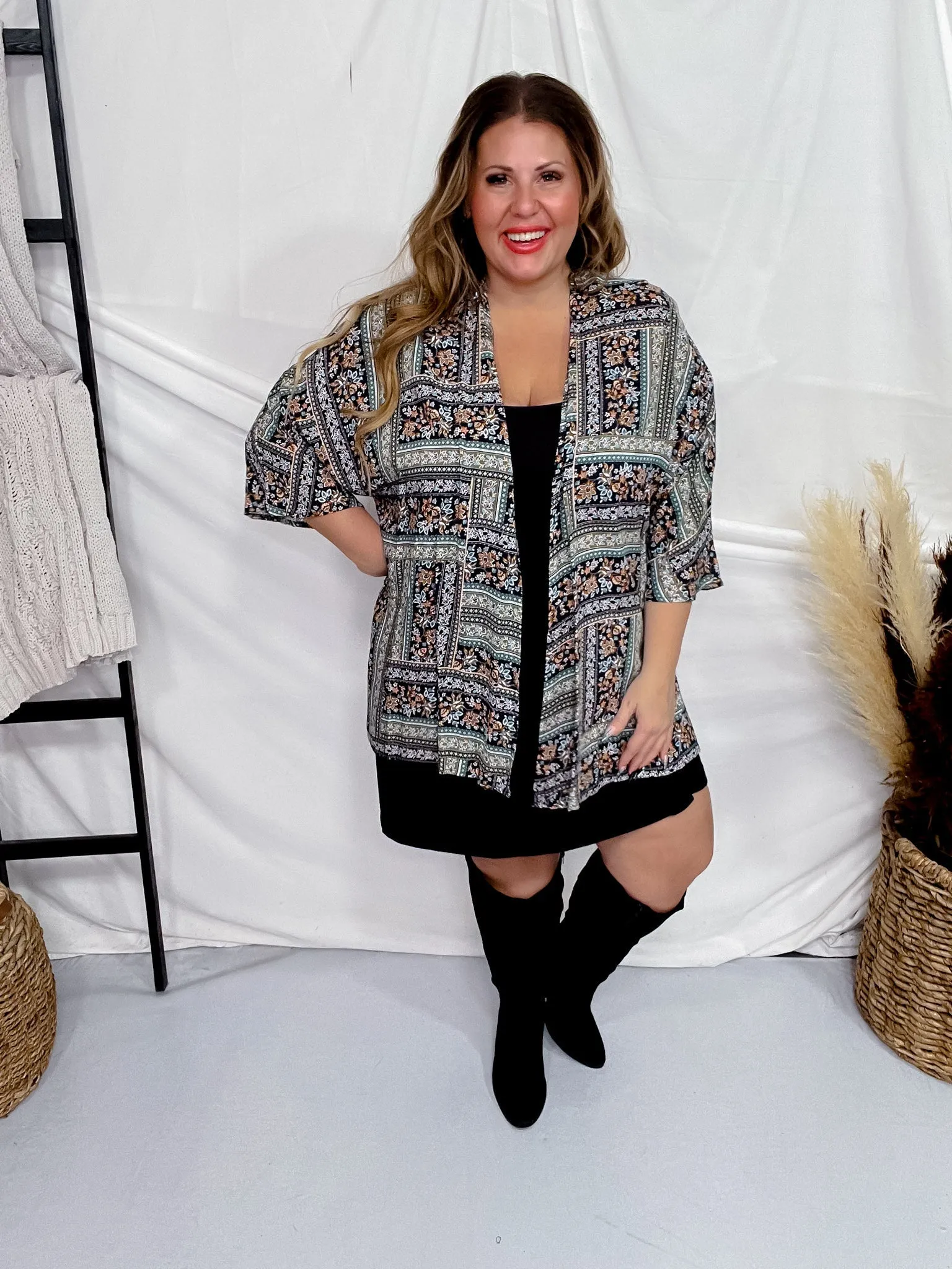 Floral Print Short Sleeve Kimono FINAL SALE