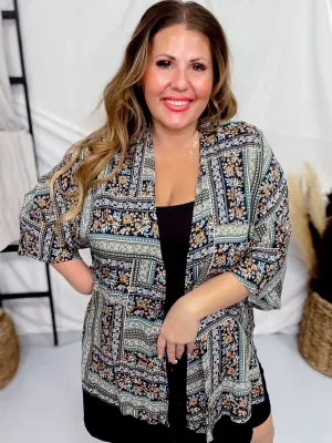 Floral Print Short Sleeve Kimono FINAL SALE