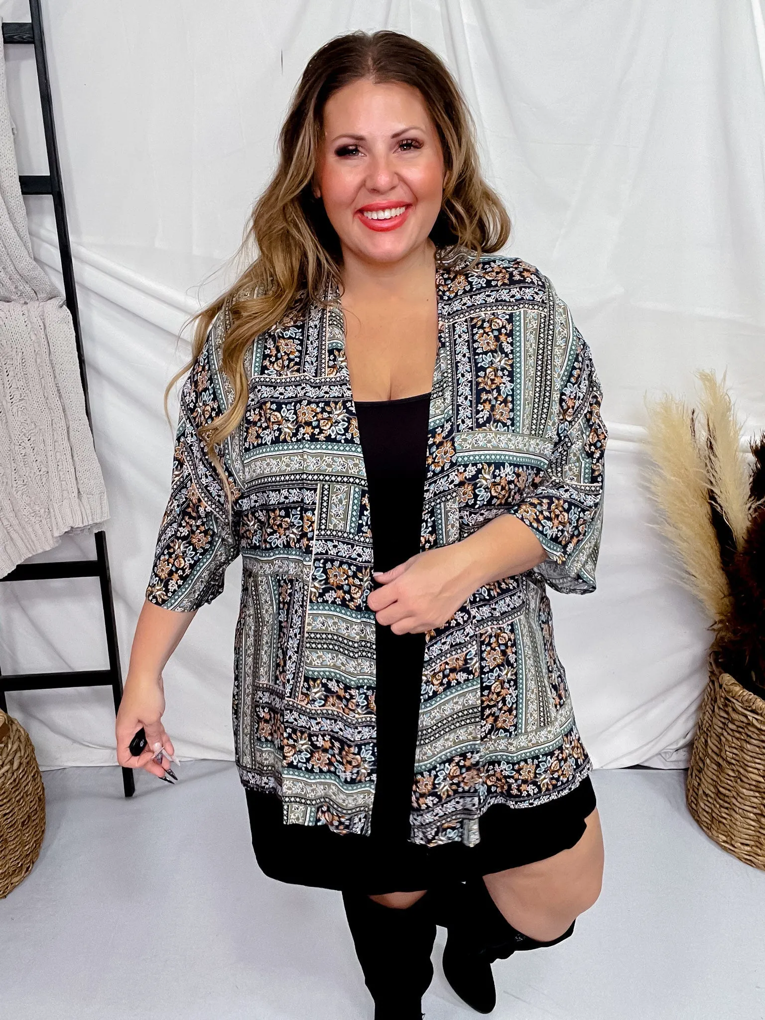Floral Print Short Sleeve Kimono FINAL SALE