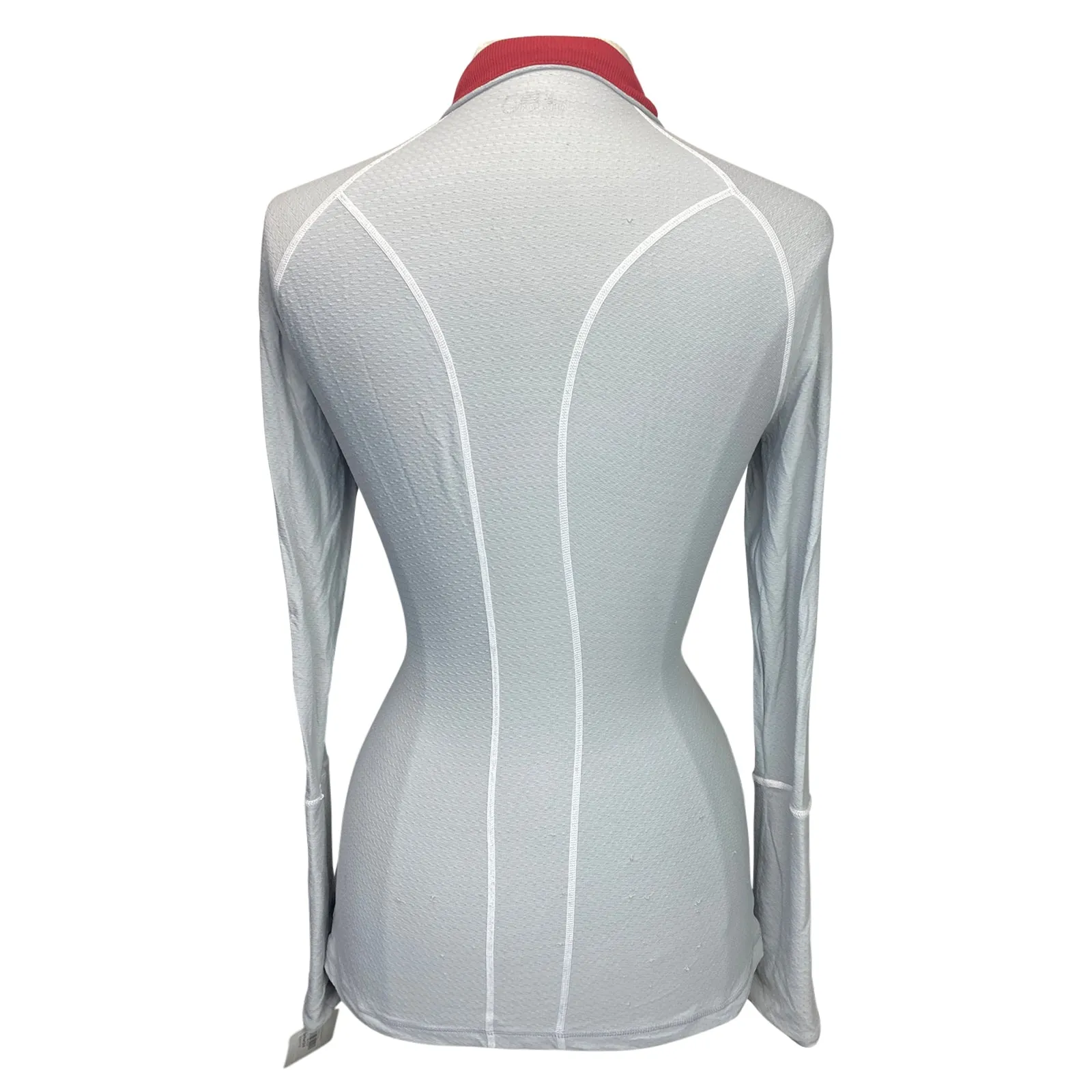 GhoDho 'Alia' Performance Shirt in Grey/Burgundy - Women's Large