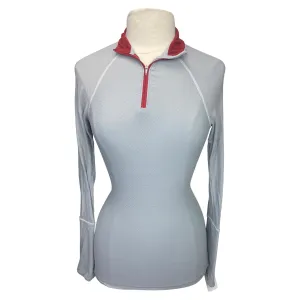 GhoDho 'Alia' Performance Shirt in Grey/Burgundy - Women's Large