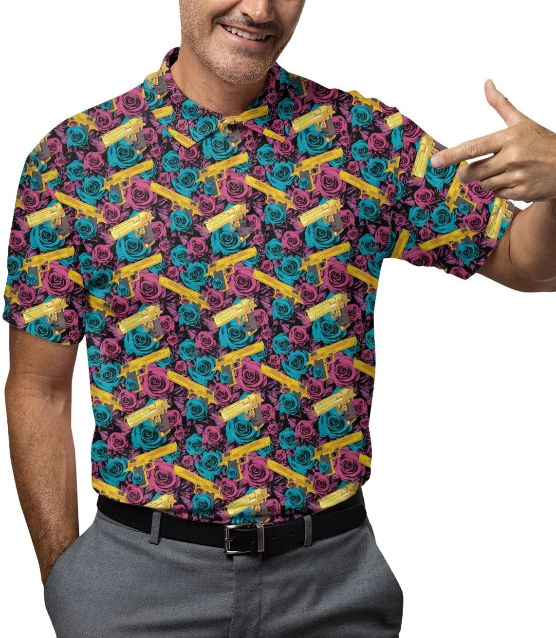 Golf Polo Shirts for Men Mens Polo Shirts Short Sleeve Button Up Shirt Men Casual Aloha Mens Shirts