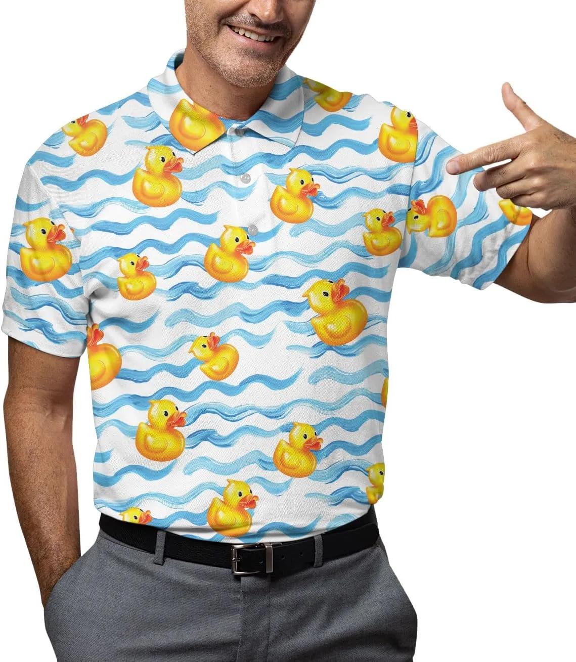 Golf Polo Shirts for Men Mens Polo Shirts Short Sleeve Button Up Shirt Men Casual Aloha Mens Shirts