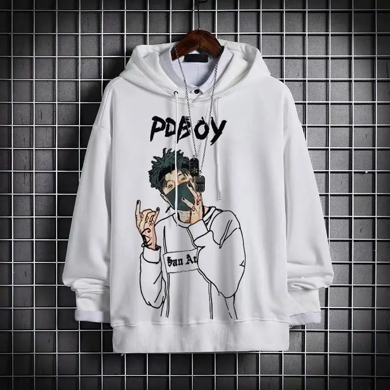 Hip-Hop Trendy Sweatshirt False Two-Piece INS Hoodies Loose Tops Outerwear