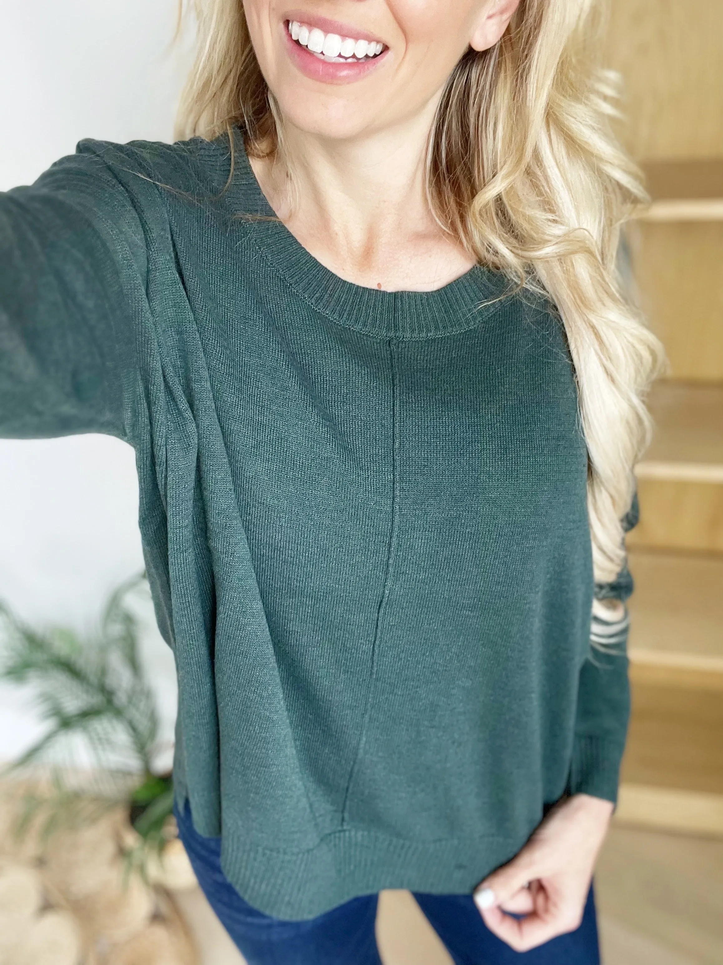 In The End Sweater in Hunter Green