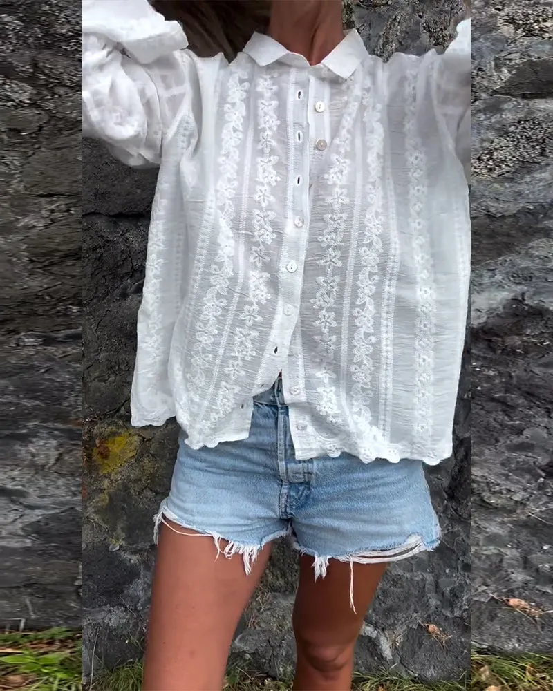 Kathlyn - Button-Up Polo Shirt