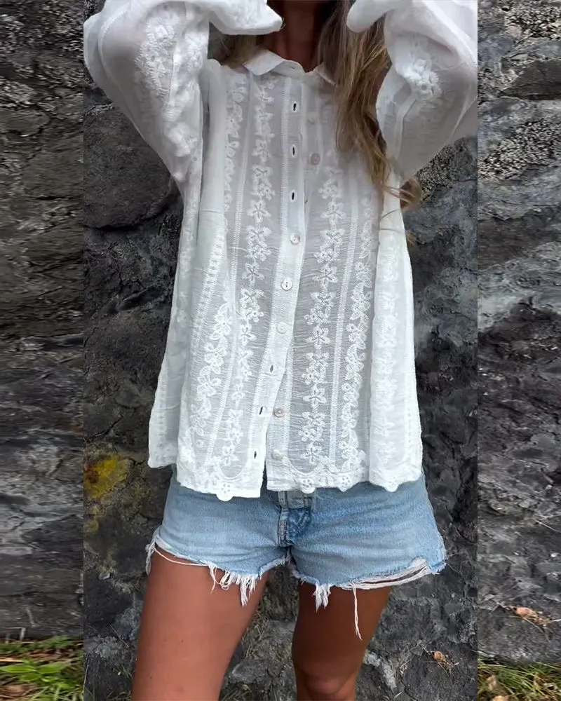 Kathlyn - Button-Up Polo Shirt