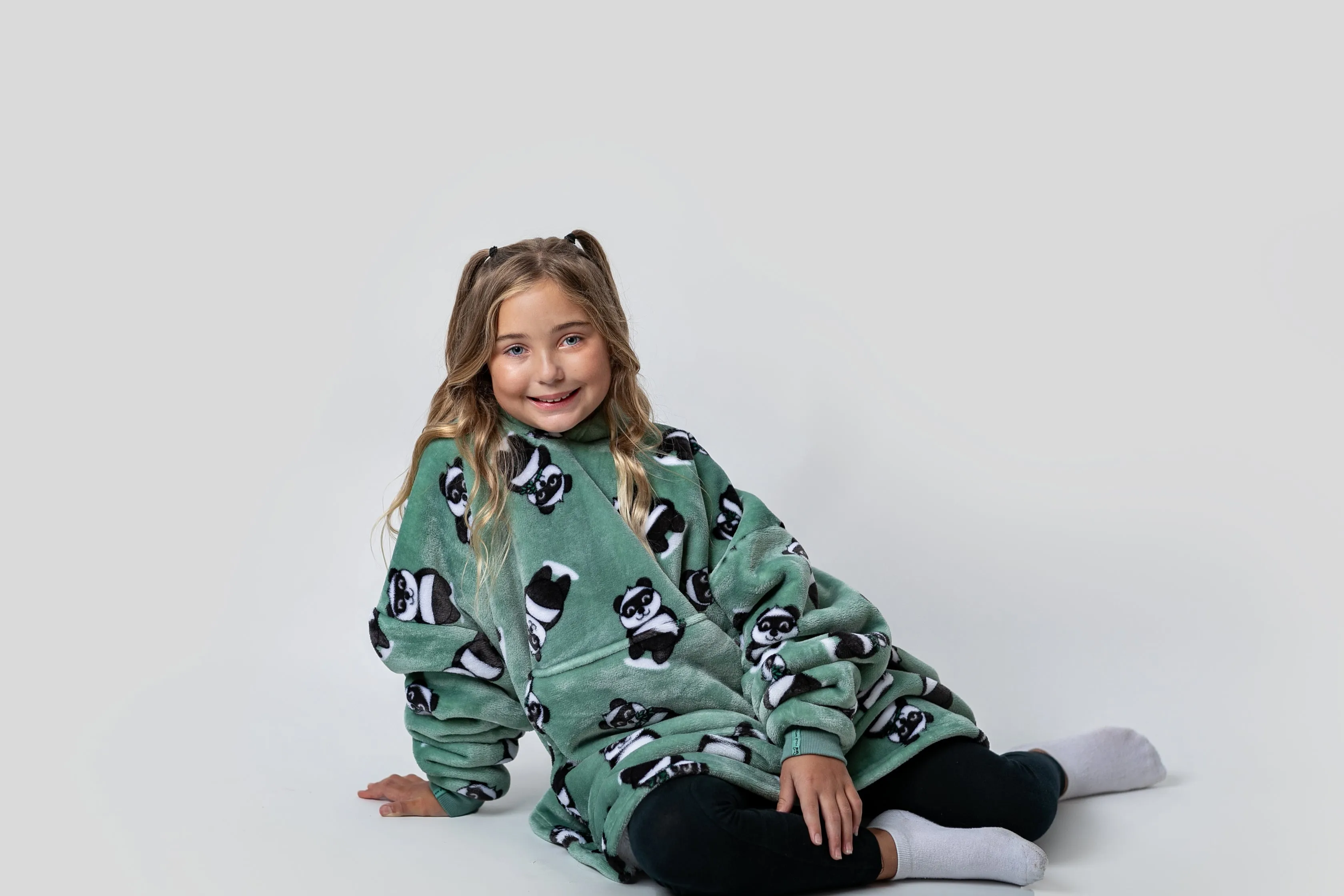 Kids Giant Hoodie Pand-UH! Sage