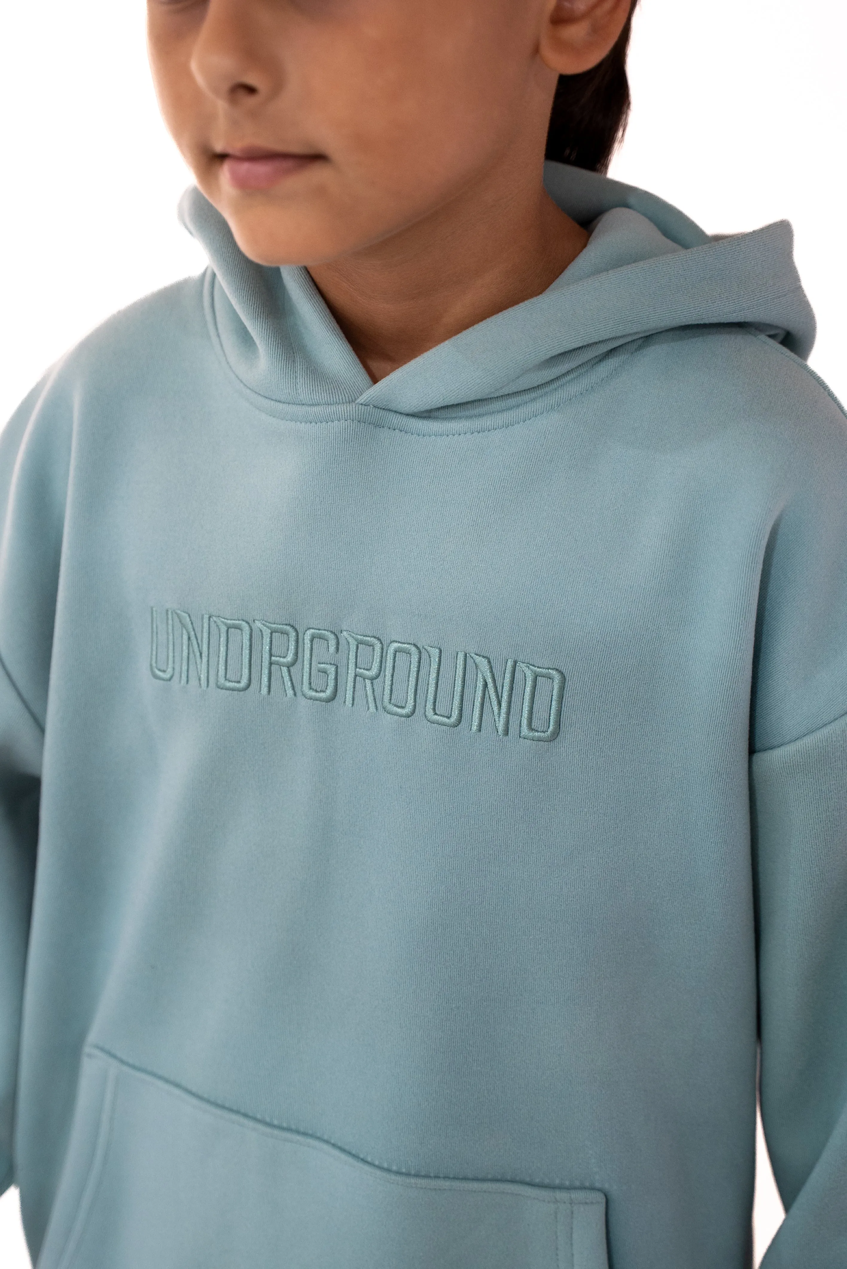 Kids Steel Blue "Moving In Silence " Hoodie