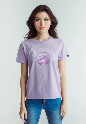Lavender with Mossimo California Wave Design Soft Touch Print Classic Fit Tee