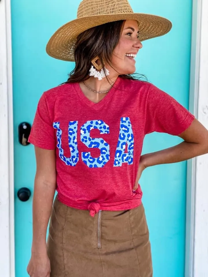 Leopard in the USA tee