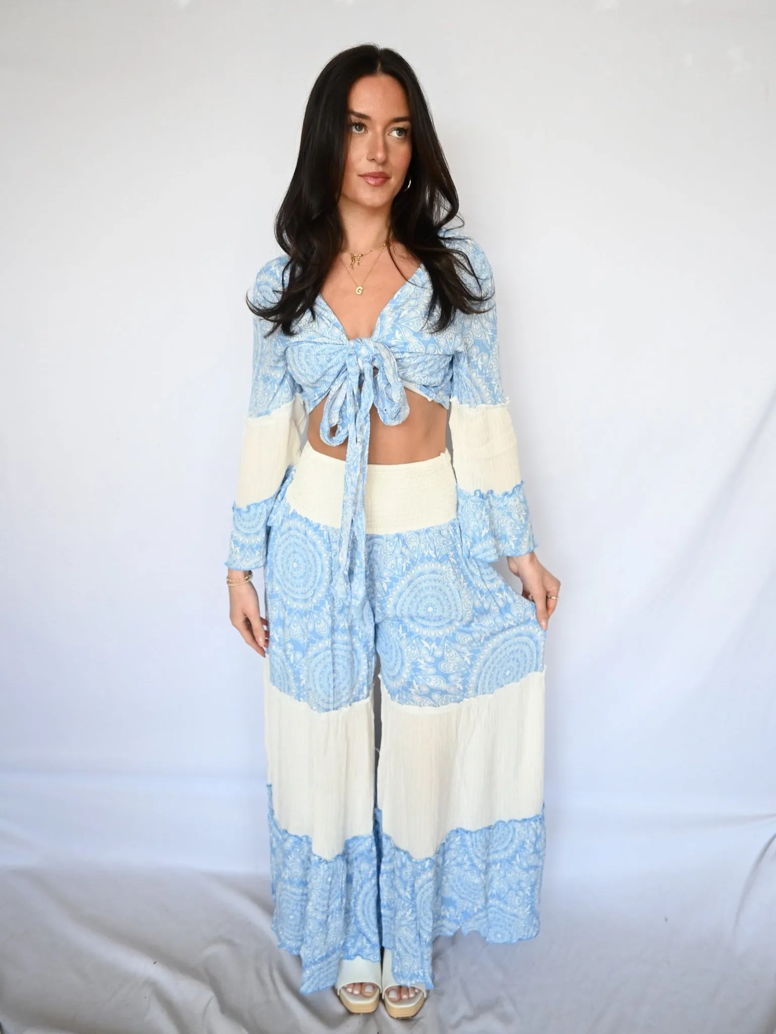 Lurex Stripe Printed Set