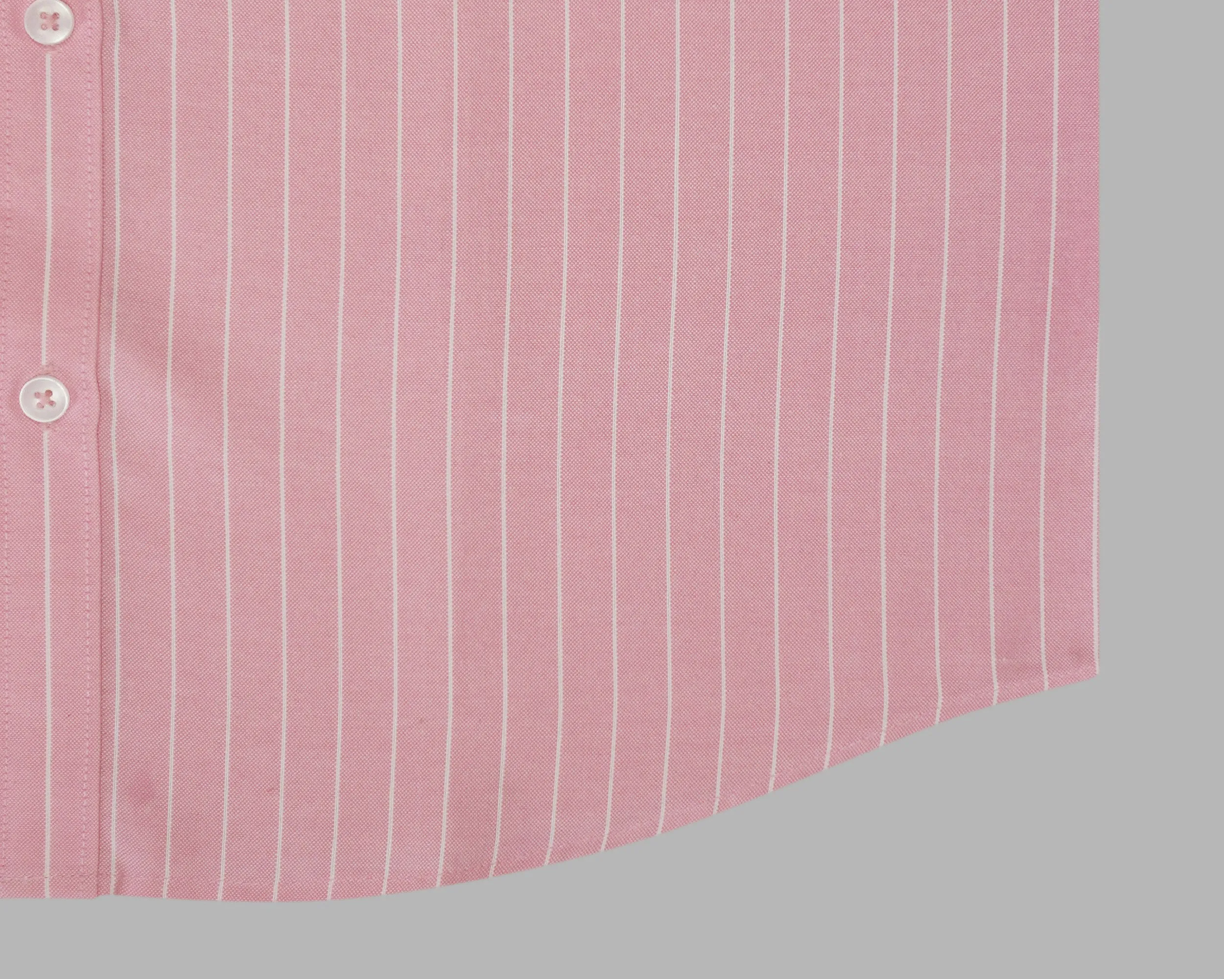 Men's Cotton Linen Striped Half Sleeves Shirt (Pink)