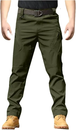 Mens Lightweight Cargo Tactical Pants Straight Leg Athletic Joggers Relaxed Fit Overalls Hiking Work Trousers