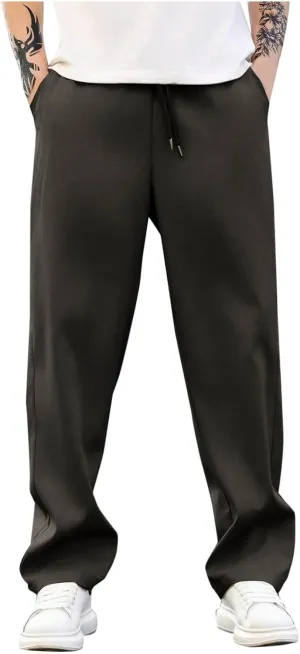 Men's Relaxed Fit Drawstring Waist Pants Comfortable Casual Lounge Lightweight Breathable Pants for Summer