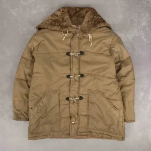 MEN'S VINTAGE 1980S PADDED DUFFLE JACKET - LARGE