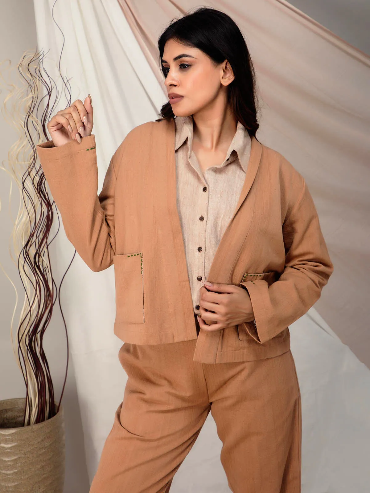 Naturally Dyed Brown Blazer