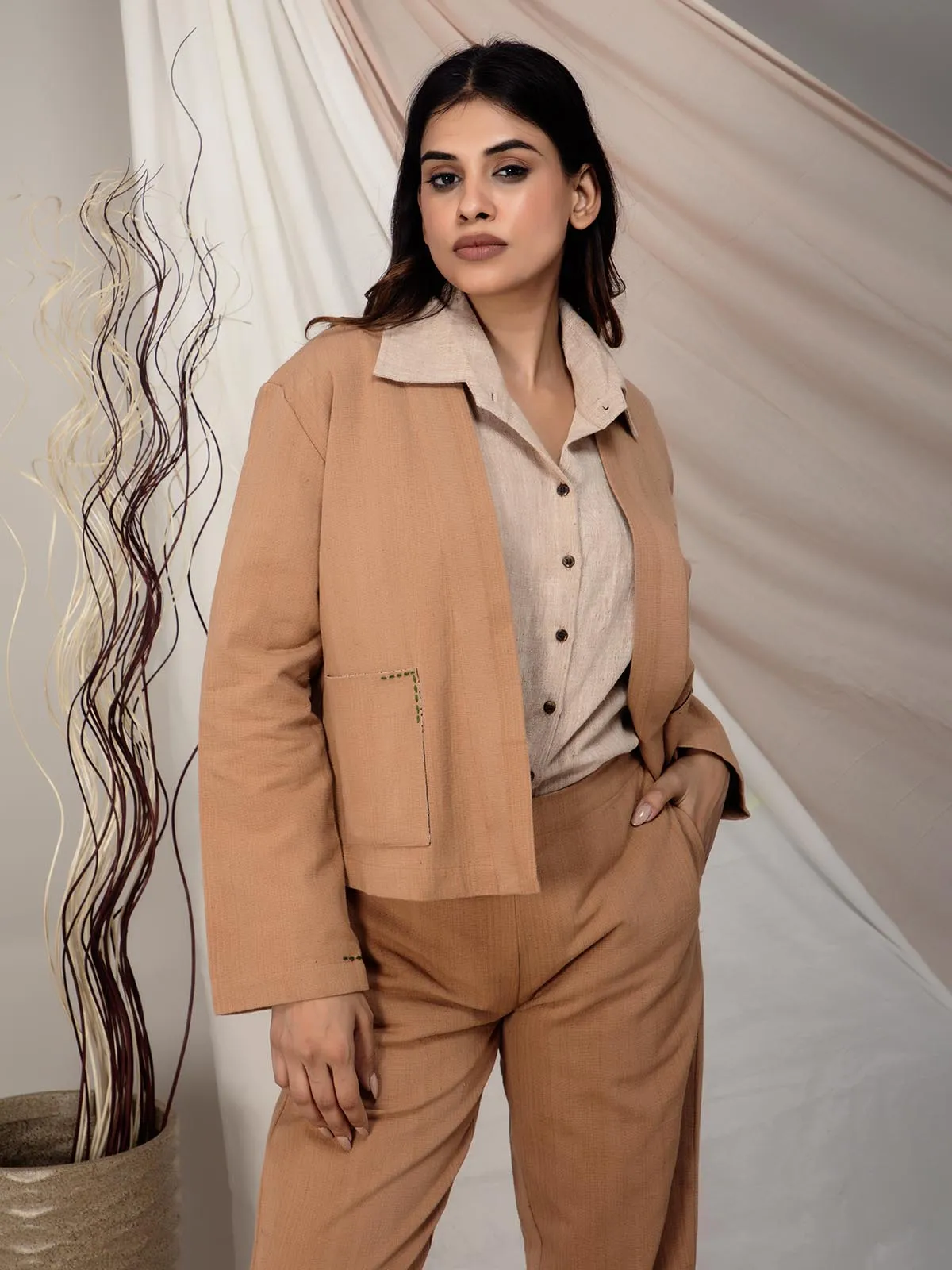 Naturally Dyed Brown Blazer