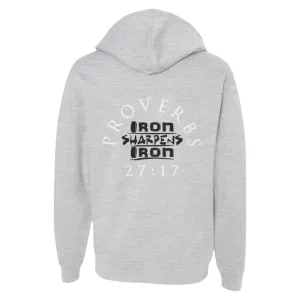 Proverbs 27:17 Gray Religious Apparel Jesus Hoodie Christian Clothing Unisex