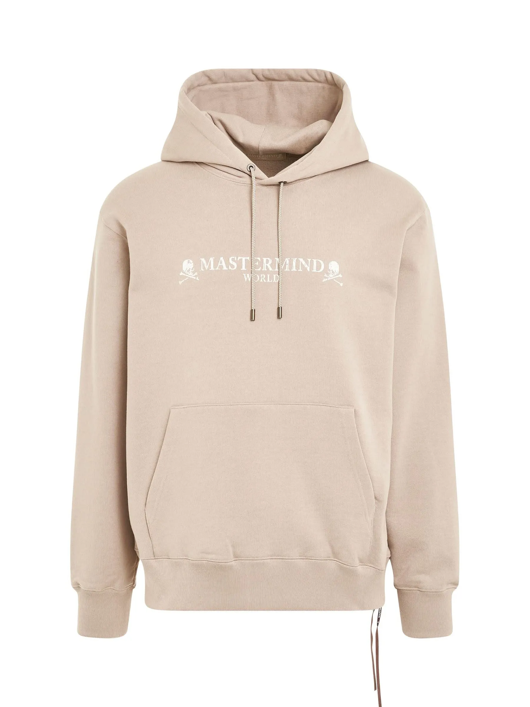 Rubbed Logo Hoodie in Beige